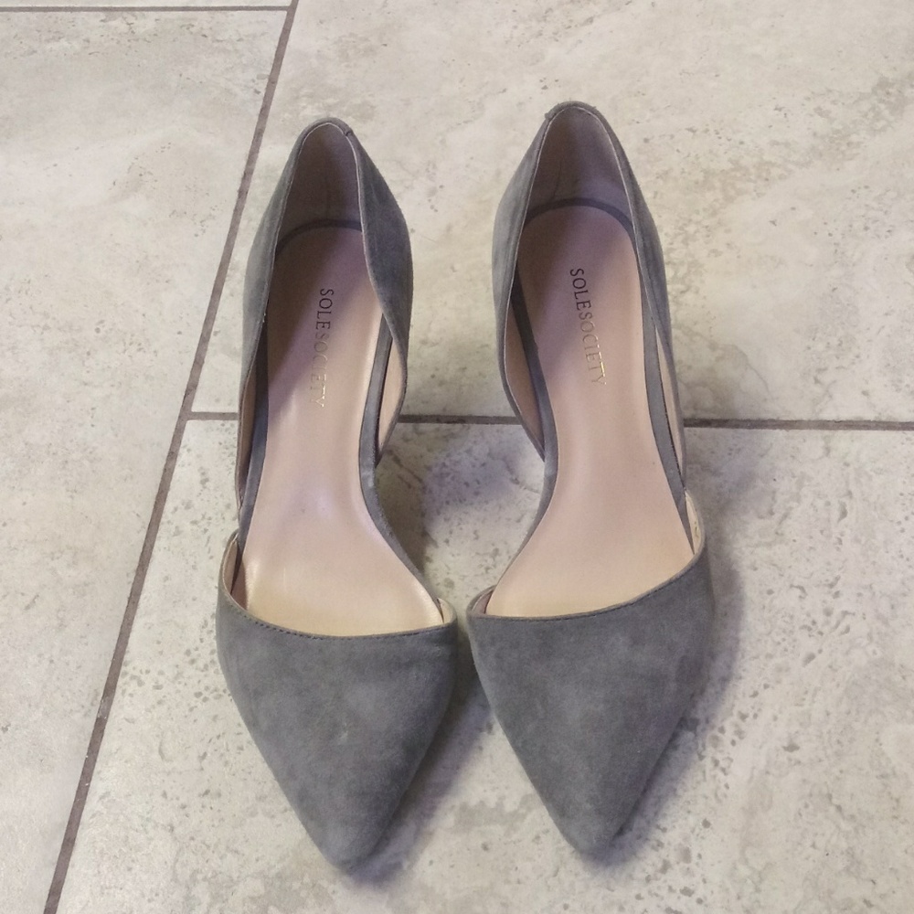 Grey Suede Sole Solesociety heels.